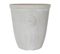 Yougarden Somerville 13" Tall Pebble White Planter Container For Garden Flowers