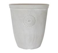 YouGarden Somerville Tall Pebble White Planter, 33cm Container For Garden Flowers