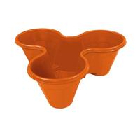YouGarden Stackable Planters, Terracotta Colour, 3 x Plastic Garden Pots with Three Compartments, for Flowers Herbs Strawberries