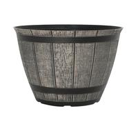 YouGarden Barrel Planter 30cm 2 Pack - Size: 24.5 x 30 x 30cm - Brown - Wilko