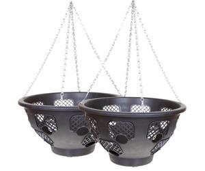 Yougarden You Garden - 2 X Easy Fill Hanging Basket Set Of 2 X 15' Baskets Perfect For Trailing Plants For Decoration