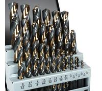 YOUGFIN 1/16"-1/2" High Speed Tungsten Carbide Drill Bit Set for Hardened Metal, Stainless Steel, Cast Iron and Wood Plastic with Indexed Storage Case, 29 Pieces
