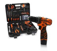 YOUGFIN - 12V Drill Tool Kit, Home Tool Set with Cordless Drill for Men, Power Drill Tool Box with 195 Pieces