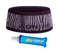 YOUGLE Lightweight Running Race Belt, Wide Travel Belt Waist Pack Fit Phones up to 6.8 in, Money, Passport, and Other Valuable Items (Wine Red+250ml Flask, X-Large)