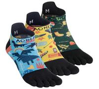 YOUGLE Toe Socks for Men Women Athletic Running Five Finger Socks 3 Pairs Ankle Colorful Funny Novelty Socks (S, 3Pairs/Blue, Yellow, Green)