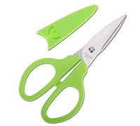 YOUGUOM 6in Multipurpose Scissors, Stainless Steel Sharp Basic Shears for School Office Home Kitchen Household Craft Supplies w/Protective Cover, Comfort Grip Green