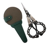YOUGUOM Embroidery Scissor with Case, Yarn Scissors for Sewing Craft Cross Stitch Crochet, Detail Shears Threading Snips Vintage Golden Black