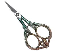 YOUGUOM Embroidery Scissors, Sharp Pointed Sewing Scissors for Craft Cross Stitch Needlework Artwork Knitting Threading Small DIY Tools, 4.6in Gold Green Cute Bird