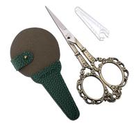YOUGUOM Knitting Scissors with Case, Crochet Scissors Threading Sewing Shears for Embroidery Craft Artwork Needlepoint, Bronze Little Snips