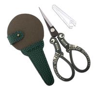 YOUGUOM Vintage Craft Scissors with Case, Sharp Sewing Scissor for Craft Needlework Cross Stitch Yarn, Little Thread Snips Detail Shears