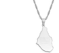 YOUHU Map Necklace For Women, Silver Montserrat United Kingdom Map Pendant Ladies Map Elegant Necklaces Egypt Jewelry Necklace For Christmas Anniversary Birthday Gifts,60Cm