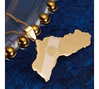 YOUHU Map Necklace,VintageGold Kurdistan Map Pendant Charms Country Patriotic Chain Kurdish Jewelry Gifts For Men Women