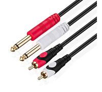 Youii Dual 1/4 inch to Dual RCA Audio Cable Male 6.35mm 1/4" Phono Mono to RCA Connector Wire Cord Plug Jack 5m