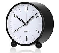 YouJabz Alarm Clock, Super Silent Non Ticking Small Clock with Night Light, Battery Operated, Simply Design, for Bedroom, Bedside, Desk, Back to School, Learning Awards Student gift