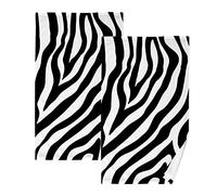 YOUJUNER 2 Piece Cotton Towel Set Zebra Print Hand Towel Face Towels Bath Towels Washcloths Fingertip Decorative Towels