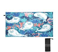 YOUJUNER Beach Bath Towel Cute Seal Quick Dry Sand Free Large Beach Towel for Swimming Summer Holiday Travel Camping