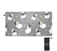 YOUJUNER Beach Bath Towel Cute Sheep Pattern Quick Dry Sand Free Large Beach Towel for Swimming Summer Holiday Travel Camping