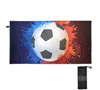 YOUJUNER Beach Towel Soccer Ball Sport Football Quick Dry Sand Free Large Beach Bath Towel for Swimming Summer Holiday Travel