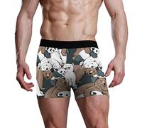YOUJUNER Brown Bear Polar Bear Men's Trunk Boxers Shorts Briefs Pants Underwear Underpants Boxershorts for Men
