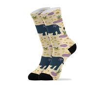 YOUJUNER Cute Animal Hippo Pattern Mens Womens Socks High Ankle Socks Crew Long Socks Dress Socks Novelty Socks 1 Pair