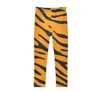 YOUJUNER Girls Leggings Animal Tiger Skin Print Full Length Trousers Stretchy Casual Wear Kids Pants for Age 4-10 Child Multicoloured