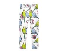 YOUJUNER Girls Leggings Bird Parrot Love Full Length Trousers Stretchy Casual Wear Kids Pants for Age 4-10 Child Multicoloured