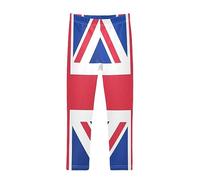 YOUJUNER Girls Leggings British UK Flag Full Length Trousers Stretchy Casual Wear Kids Pants for Age 4-10 Child Multicoloured