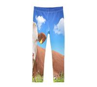 YOUJUNER Girls Leggings Cute Cow Cattle Full Length Trousers Stretchy Casual Wear Kids Pants for Age 4-10 Child Multicoloured
