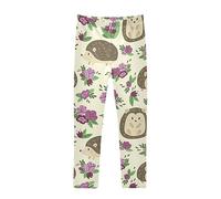 YOUJUNER Girls Leggings Cute Hedgehog Full Length Trousers Stretchy Casual Wear Kids Pants for Age 4-10 Child Multicoloured