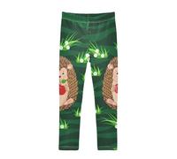YOUJUNER Girls Leggings Cute Hedgehog Pattern Full Length Trousers Stretchy Casual Wear Kids Pants for Age 4-10 Child Multicoloured