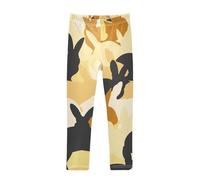 YOUJUNER Girls Leggings Cute Rabbit Hare Bunny Full Length Trousers Stretchy Casual Wear Kids Pants for Age 4-10 Child Multicoloured