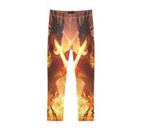 YOUJUNER Girls Leggings Fantasy Dragon Sugar Skull Skeletons Full Length Trousers Stretchy Casual Wear Kids Pants for Age 4-10 Child Multicoloured