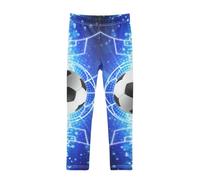 YOUJUNER Girls Leggings Galaxy Sport Ball Football Soccer Full Length Trousers Stretchy Casual Wear Kids Pants for Age 4-10 Child Multicoloured