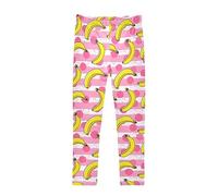 YOUJUNER Girls Leggings Yellow Banana Full Length Trousers Stretchy Casual Wear Kids Pants for Age 4-10 Child