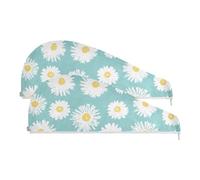 YOUJUNER Hair Towel Wrap Daisy Flower Rapid Drying Turban Hair Towel Super Absorbent Head Towel for Women Girl