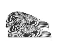 YOUJUNER Hair Towel Wrap Zebra Print Rapid Drying Turban Hair Towel Super Absorbent Head Towel for Women Girl
