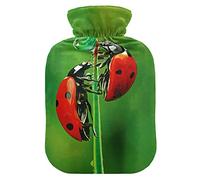 YOUJUNER Hot Water Bottle with Ladybug Ladybird Cover 2 Litre Large Hot Water Bag Warm Comfort Hand Feet Warmer