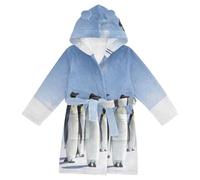 YOUJUNER Kids Bathrobe Hooded Robe Cute Penguin Girls Boys Dressing Gown Soft Plush Sleepwear Nightwear Absorbent Pyjamas Nightgown