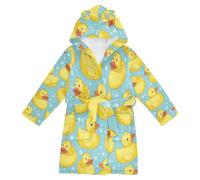 YOUJUNER Kids Bathrobe Hooded Robe Cute Yellow Ducks Girls Boys Dressing Gown Soft Plush Sleepwear Nightwear Absorbent Pyjamas Nightgown