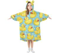YOUJUNER Kids Oversized Blanket Hoodie, Cute Yellow Ducks Warm Fleece Hoodie Blanket Plush Wearable Blanket Hoodie Sweatshirt Pullover for Boys Girls