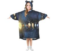YOUJUNER Kids Oversized Blanket Hoodie, Planet Solar System Warm Fleece Hoodie Blanket Plush Wearable Blanket Hoodie Sweatshirt Pullover for Boys Girls Multicolor