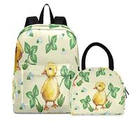 YOUJUNER Kids School Bag Set Cute Duck Bird Backpack and Lunch Bag Lightweight Bookbag Rucksack Daypack for Girls Boys
