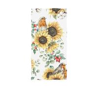 YOUJUNER Large Towels Bath Sheet Robin Sunflowers Bath Towels for Shower Spa Sauna Beach Gym