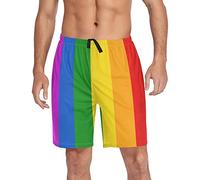YOUJUNER Men's Casual Lounge Shorts LGBT Gay Pride Rainbow Flag Pyjama Shorts Bottoms Summer Shorts with Pockets Elasticated Waist