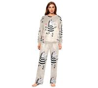 YOUJUNER Pyjamas Sets for Women, Cute Cartoon Zebra Winter Warm Sleepwear Summer Loungewear Set Pjs Nightwear Set Multicolor