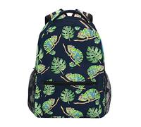 YOUJUNER School Backpack Tropical Palm Leaves Chameleon Lizard Boys Girls Schoolbag Bookbag Casual Backpack Travel Rucksack Daypack
