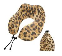 YOUJUNER Travel Pillow Leopard Print Memory Foam Neck Pillow Support Pillow Neck Cushion