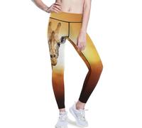 YOUJUNER Womens Gym Leggings Africa Animal Giraffe High Waist Yoga Pants for Women Workout Sports Running Gym Fitness Leggings Multicoloured