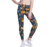 YOUJUNER Womens Gym Leggings Cute Fox Pattern High Waist Yoga Pants for Women Workout Sports Running Gym Fitness Leggings Multicoloured