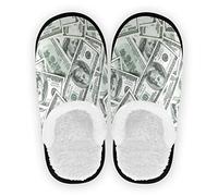 YOUJUNER Women's House Slippers American Dollar Money Print Fuzzy Cozy Slippers for Women Mens Kids Warm House Shoes Comfy Indoor Bedroom Shoes